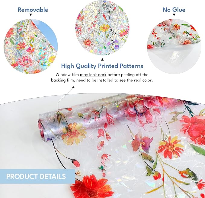 ADD.HERES Window Privacy Film, Stained Glass Decorative Static Cling, Removable - Image 6