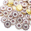 14mm 150pcs Crystals Light Purple Glass Gems Sew on Rhinestones, Metal Base by Unknown