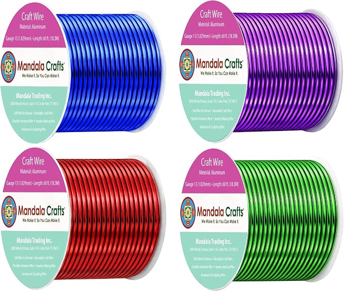 Mandala Crafts 13 Gauge Rainbow Anodized Aluminum Craft Wire, 240 FT | Colored by MandalaCrafts