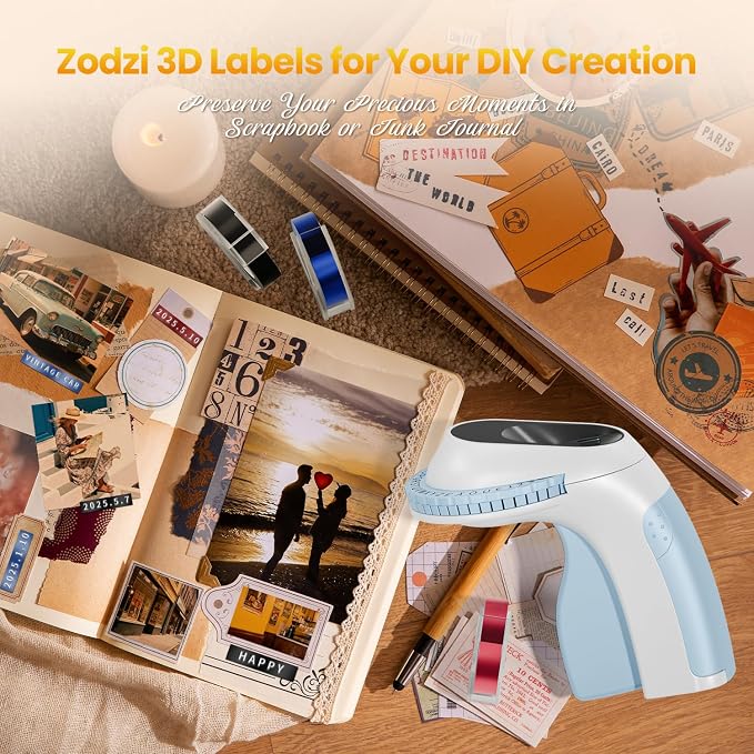 Zodzi Embossing Label Maker, Vintage Embossed Label Maker Machine - Image 5