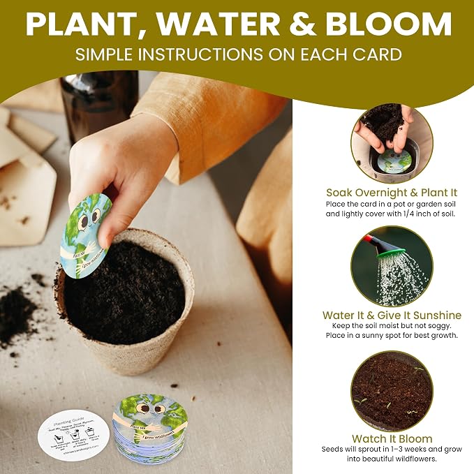 25 Plantable Seed Paper Earth Day Cards- Embedded - Image 4