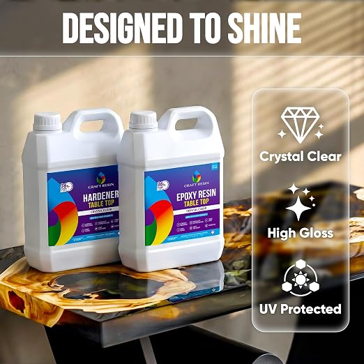 CRAFT RESIN Table Top Epoxy Resin Kit 2 Gallon – Ultra Clear, High-Gloss - Image 6