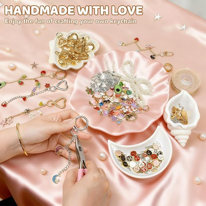 Grnheat 700 Pcs Charms Lip Gloss Keychain Making Kit - Image 3