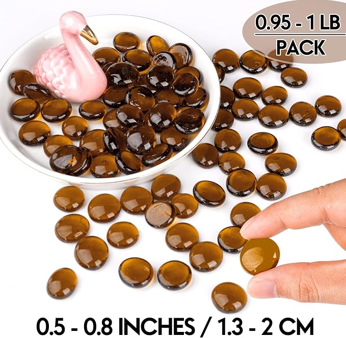 1LB Glass Marbles, Transparent and Smooth Flat Glass Beads - Image 3