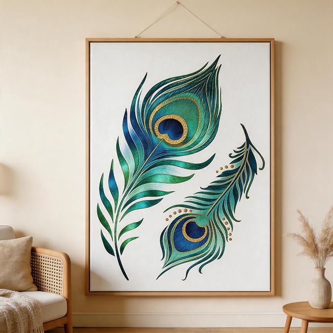 TIAMECH A4 Reusable Peacock Feather Stencil - Image 3
