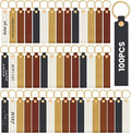Wavyknot 100 Pcs PU Leather Keychain Blanks Bulk Laser Engraving Blanks by Wavyknot