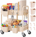 2 Tier Small Rolling Cart Metal by Aofure