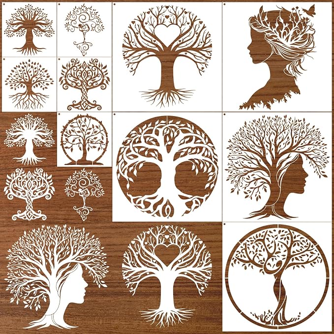 AFRTIEE Tree of Life Stencil Painting by AFRITEE