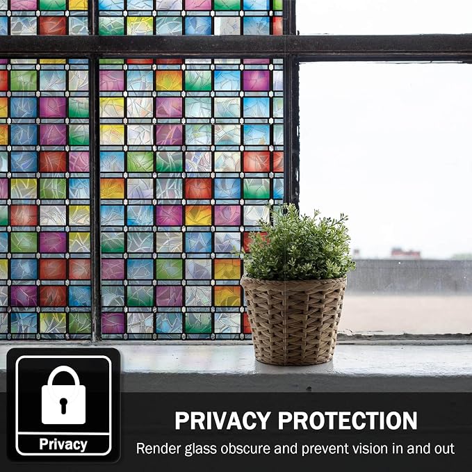 Stained Glass Window Film, Rainbow Tint, Privacy Film, Decorative Stickers - Image 4
