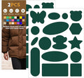 Azobur Down Jacket Repair Patches-Waterproof, Self-Adhesive,Nylon Fabric Patches for Puffy Jackets, Rain and Snow Gear, Tents, Sleeping Bag and More(Gemstone Green，2pcs)