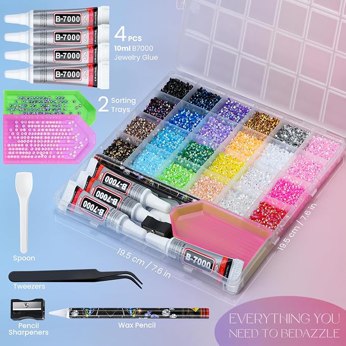 35000 Pcs Resin Jelly Rhinestones Kit, All-in-One Bedazzling Kit - Image 3