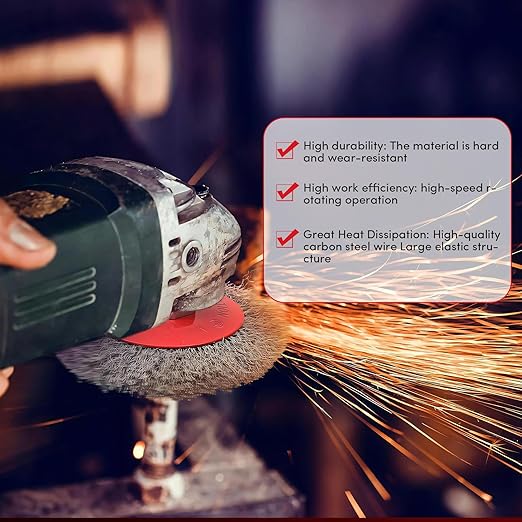 8 Pack Wire Wheel for Angle Grinder Set,4-1/2" Angle Grinder Wire Wheel & Wire Brush for Grinder - 5/8"-11 Arbor - Heavy Duty Wire Wheel for Rust Removal, Polishing - Durable Grinder Wire Wheel Combo