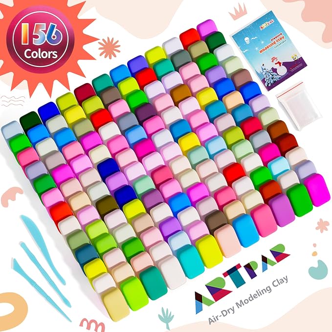 A‌RTPAR Air Dry Clay 156 Colors, Modeling Magic Clay - Image 2