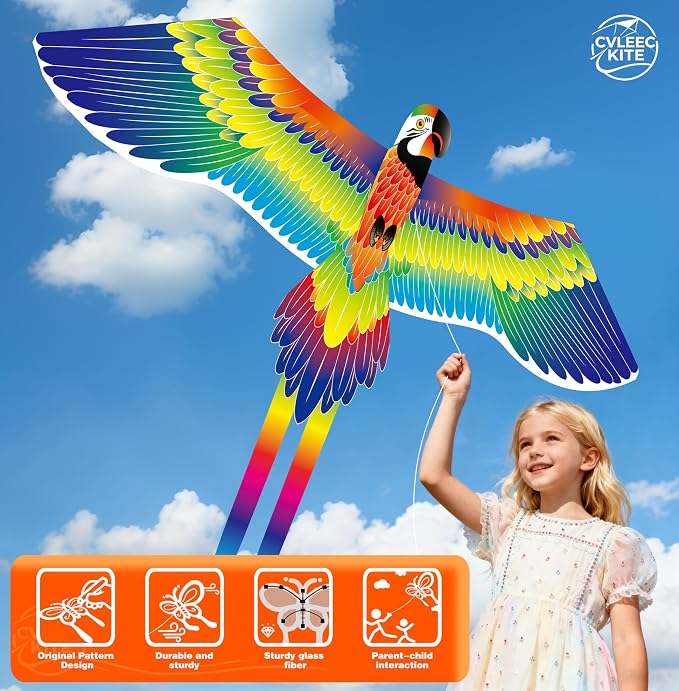 60" Large Bird Kite for Kids & Adults — Realistic Bird Design - Image 3
