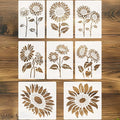 8pcs Giant Sunflower Wall Art Stencil Spring Flower Template by beinkmake