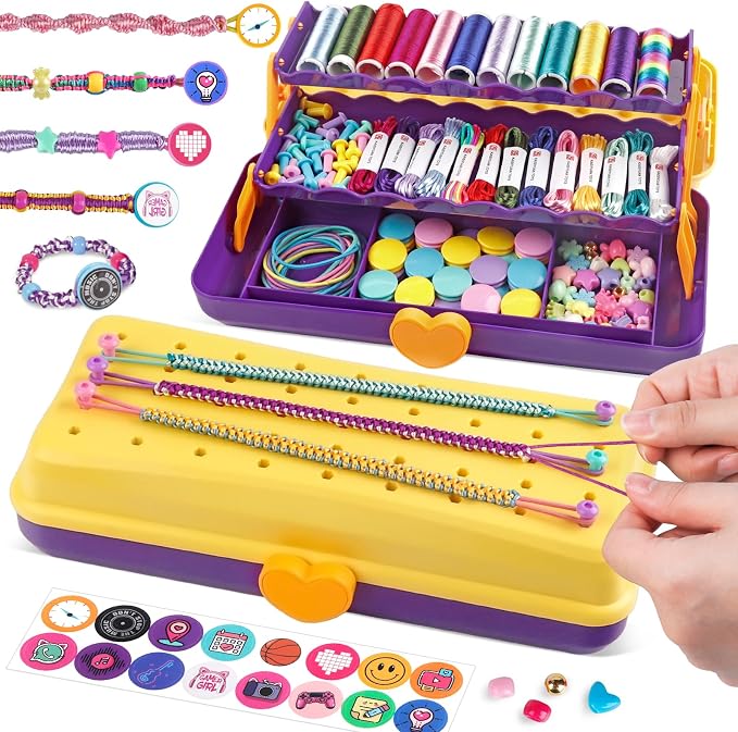 TingingYuli Friendship Bracelet Making Kit, 3-Layer Storage Box, Gift 6-12 | by Tingingyuli