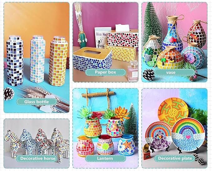 1.1LB Mixed Color Irregular Crystal Mosaic Tiles, Tiny Mini Mosaic Tile DIY - Image 5