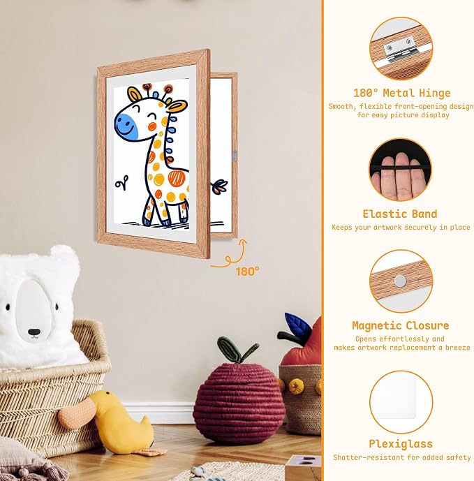 8 Pack Kids Artwork Frames Changeable 8.5 x 11 Inch Children Art Projects - Image 3
