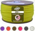 The Paracord Store | Type III 550 Paracord - 250 FT Spool, Yellow | Heavy Duty 7 Strand Tactical Paracord - USA Made Nylon Outdoor Parachute Cord for Camping, Fishing & More - Survival Cord