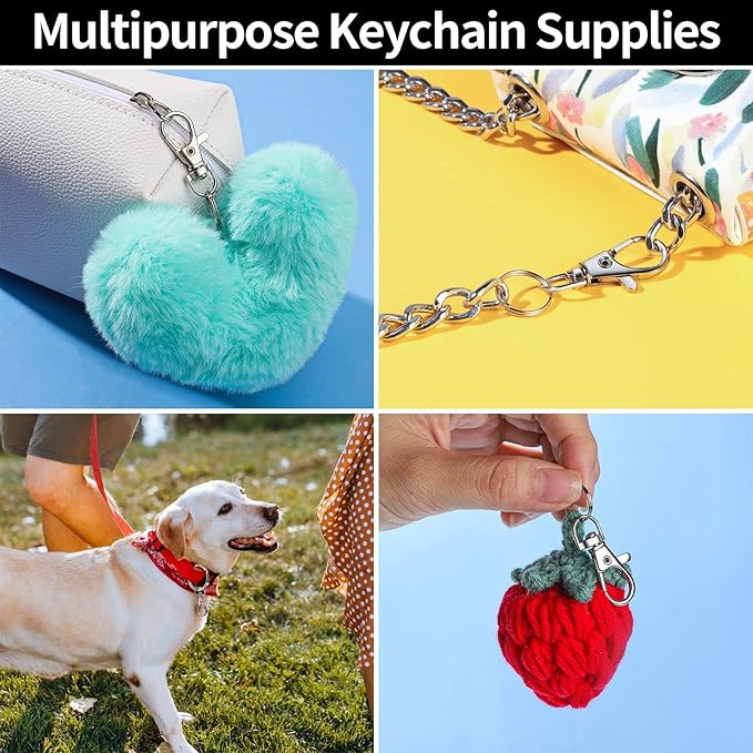 LEOBRO 480PCS Lobster Claw Clasps and Key Rings, Keychain Making Kit - Image 6