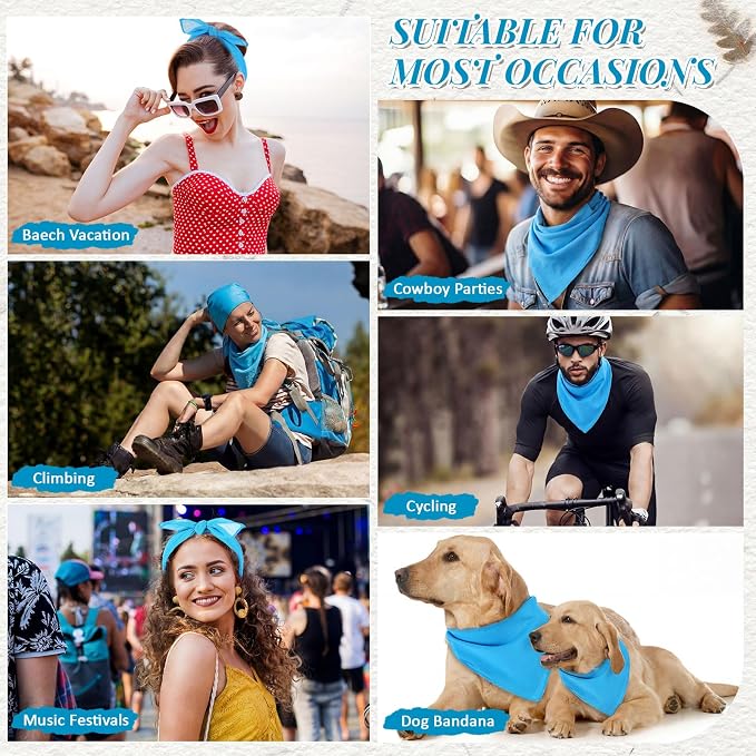 Suhine 100% Cotton Solid Bandanas Blank Bandanas Multifunctional Headband Scarf - Image 6