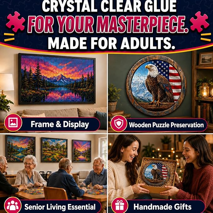 Jigsaw Puzzle Glue Clear with Sponge Head, No Yellowing Puzzle Saver - Image 5