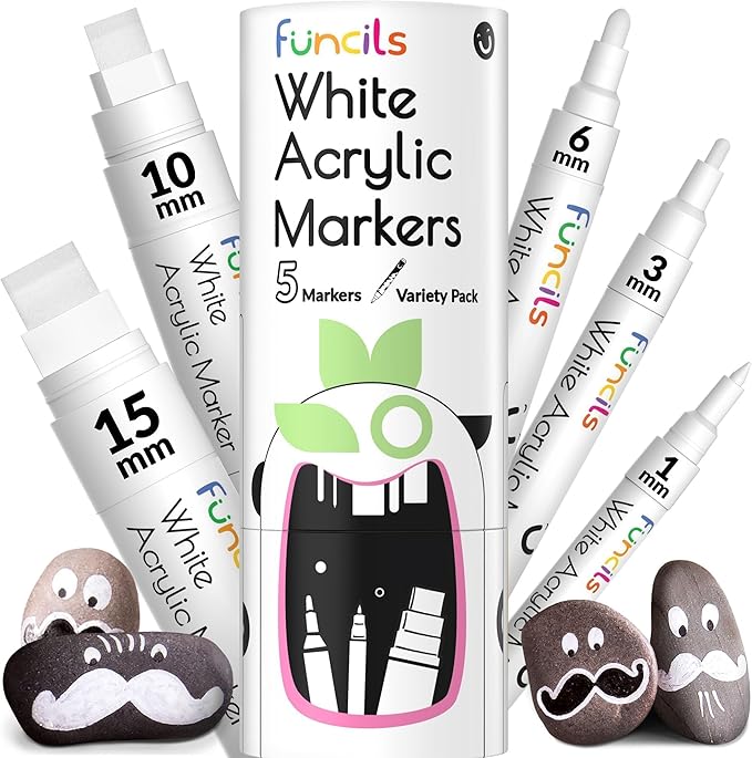 5 Acrylic White Paint Pens by Funcils