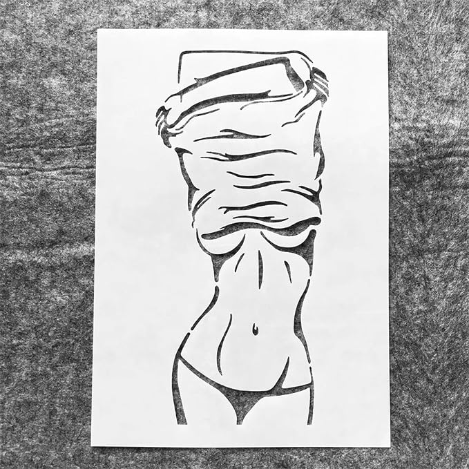 TIAMECH A4 Reusable Sexy Bikini Girl Stencil - Image 3