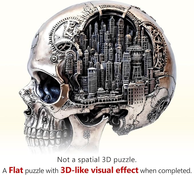 City Skull Puzzles Adults Gifts Wooden 175 Pieces 11.4 * 10.5in - Image 9