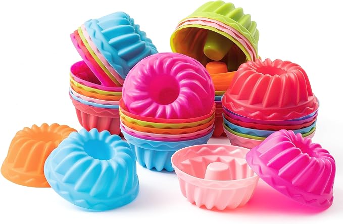R HORSE 42Pcs Silicone Baking Molds Pumpkin Shapes Baking Cups Non-Stick Donut by RHORSE