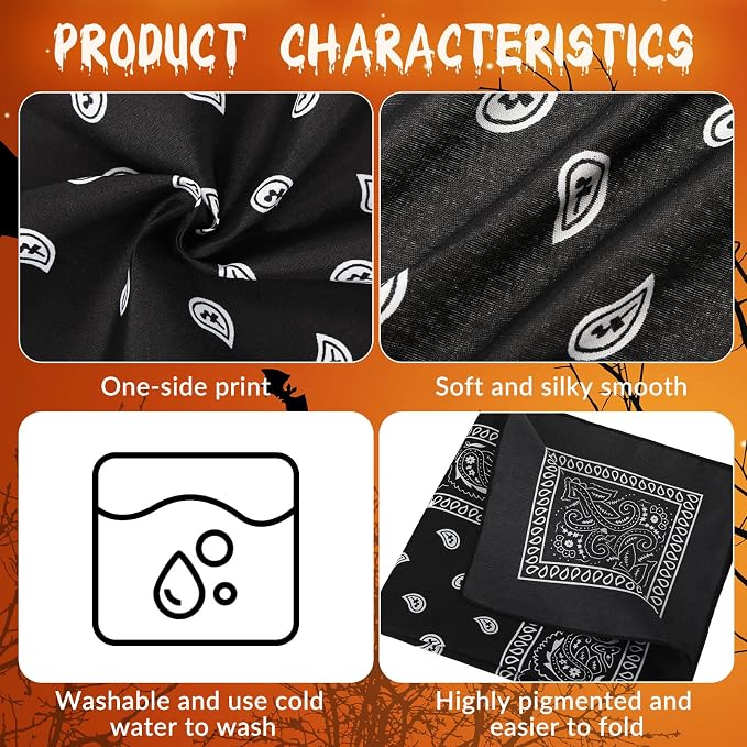 100 Pack Bandanas Unisex Paisley Bandanas Bulk Multi Purpose Cowboy Head Wrap - Image 5