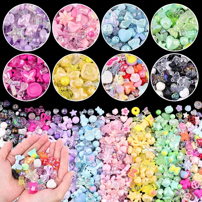 500-550PCS TINKRSTUFF Assorted 8 Mixed Colors Acrylic Beads by TINKRSTUFF