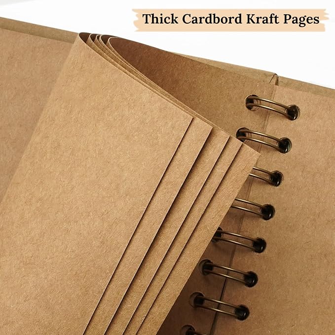 Scrapbook 10x10 Inch DIY Scrapbook Album Hardcover Kraft Paper 100 pages/50 - Image 8