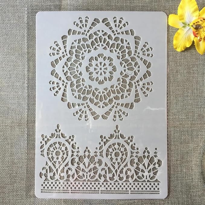 TIAMECH A4 Reusable Vintage Crown Stencil - Image 2