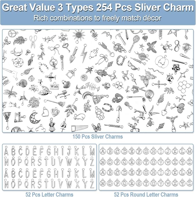 Modacraft 254 Pcs Silver Charms - Image 2