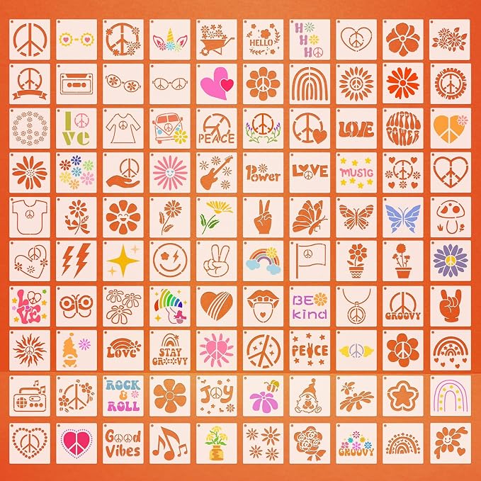 Fainne 100 Pcs 2 Inch Stencils Small Stencils by Fainne