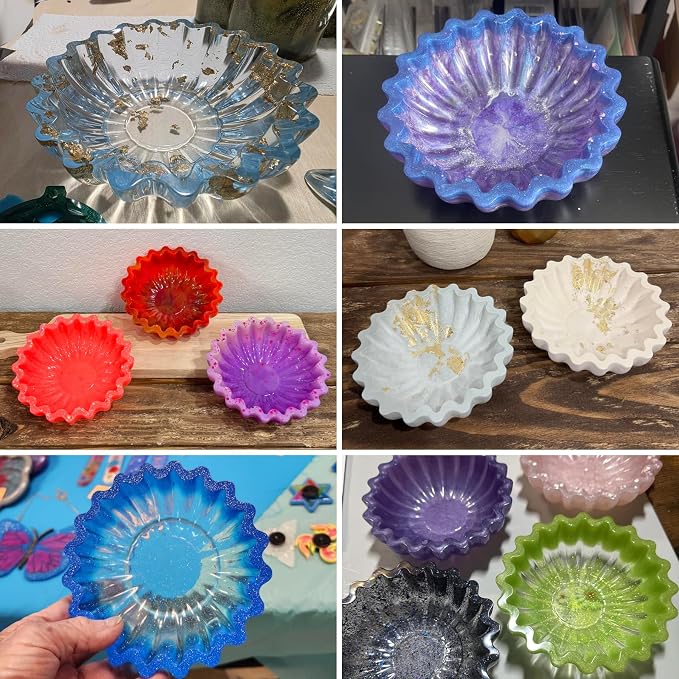 Resin Molds for Bowl, 5.24 x 1.65 inches Flower Tray Silicone Molds for Resin - Image 6
