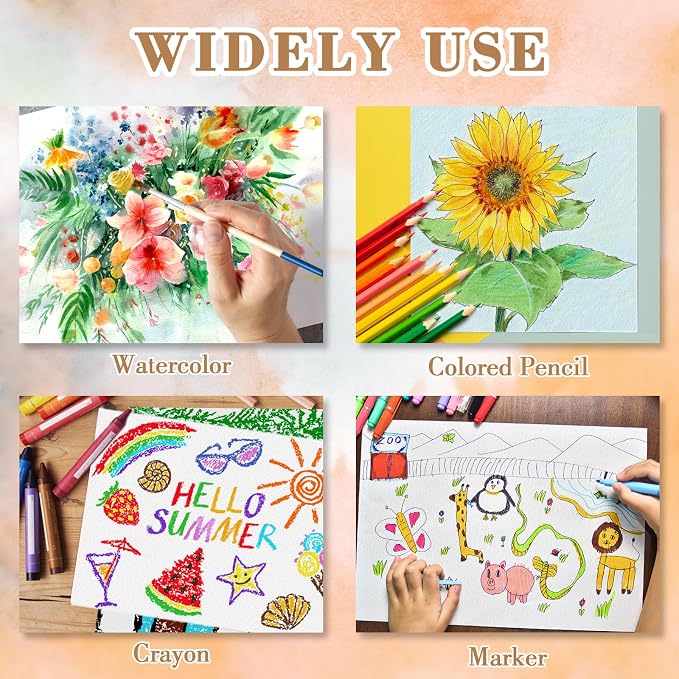 100PCS 5x7 Watercolor Paper Bulk, 140lb/300g Cold Press Thick Water Color Paper - Image 6