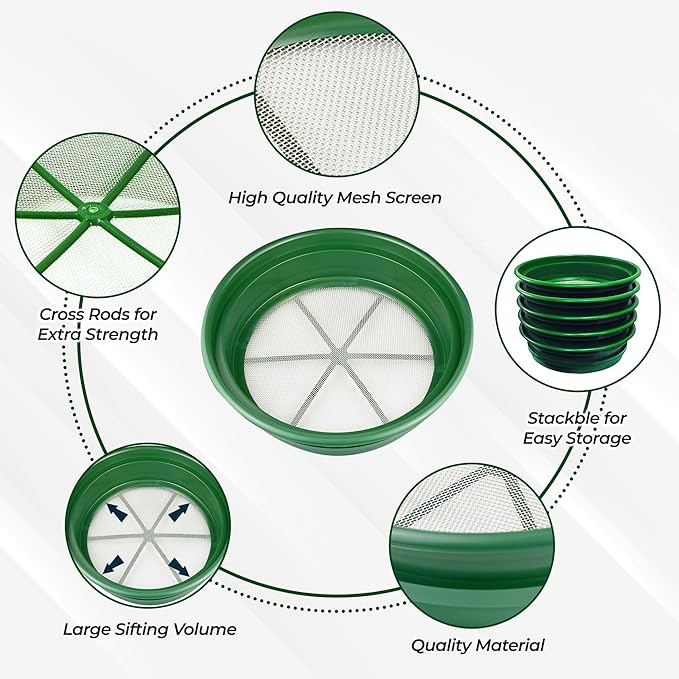 SE Gold Prospecting-Sifting-Panning, 13.25 Inch Wide Stackable Classifier Gold - Image 4