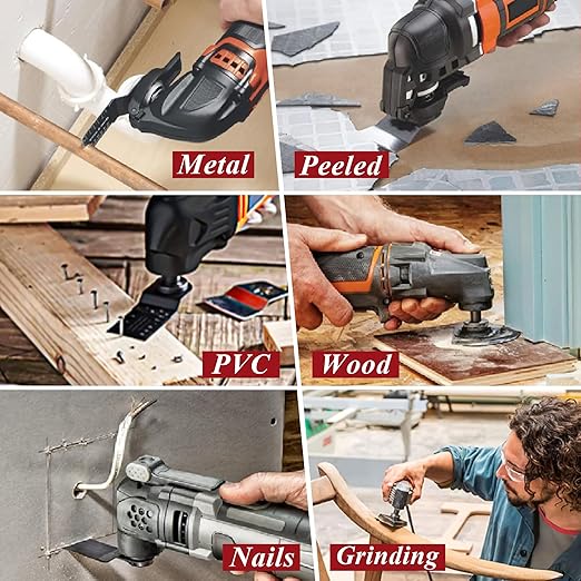 【2025 Upgraded】 162-Piece Oscillating Tool Kit | 9-in-1 Cutting & Sanding System | Fits DeWalt/Milwaukee/Makita