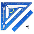 7.5" Advanced Carpenter Square w SmartBubble - Jig Block - Accurate Flatwork - Repetitive Markings (Ocean)
