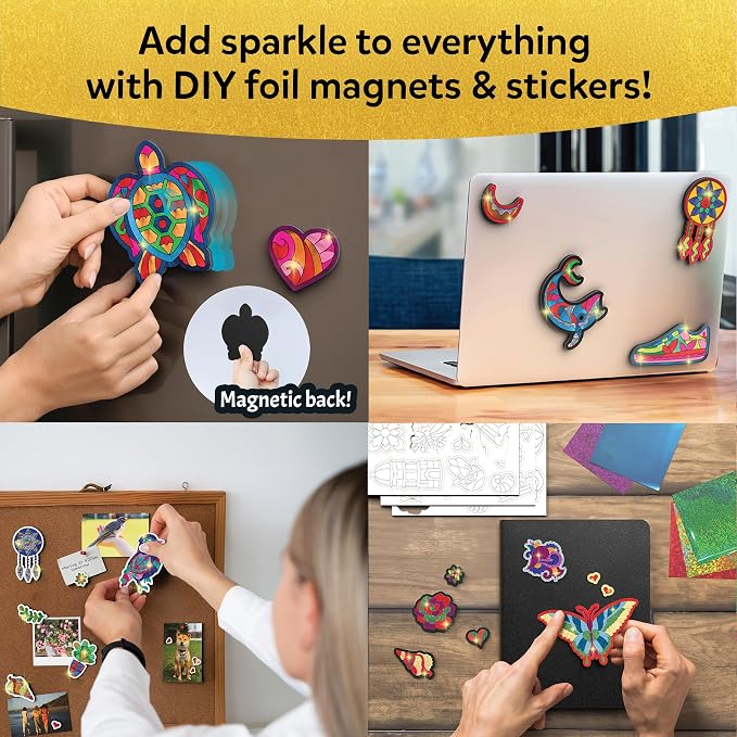 Skillmatics Foil Fun – Pretty Patterns, 18 DIY Magnets, Mess-Free Art | - Image 2