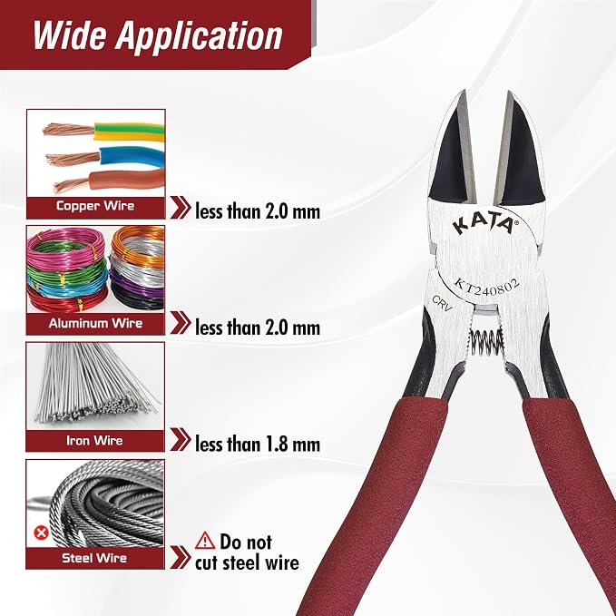 KATA 6 Inch Wire Cutters, Flush Cutter Plier - Image 6