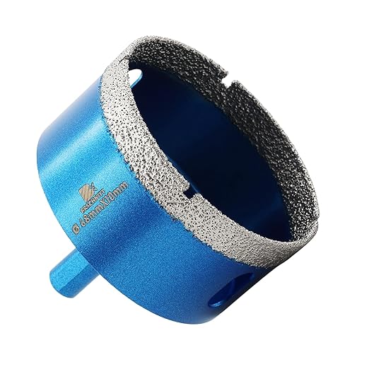 Dry Diamond Core Drill Bit,BRSCHNITT 68mm Diamond Hole Saw Core Drill Bit with Triangle Shank for Porcelain Tile Ceramic Stone Granite Marble