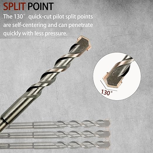 Direko 10-Piece 7/16 inch x 8 Inch SDS Plus Rotary Hammer Drill Bits Carbide Tipped Concert Drill Bits for Concrete, Brick, Cement Walls, Stone, Hammer Drill Bits for Concrete
