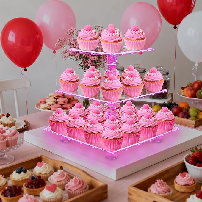 YestBuy 3 Tier Square Cupcake Stand - Image 2