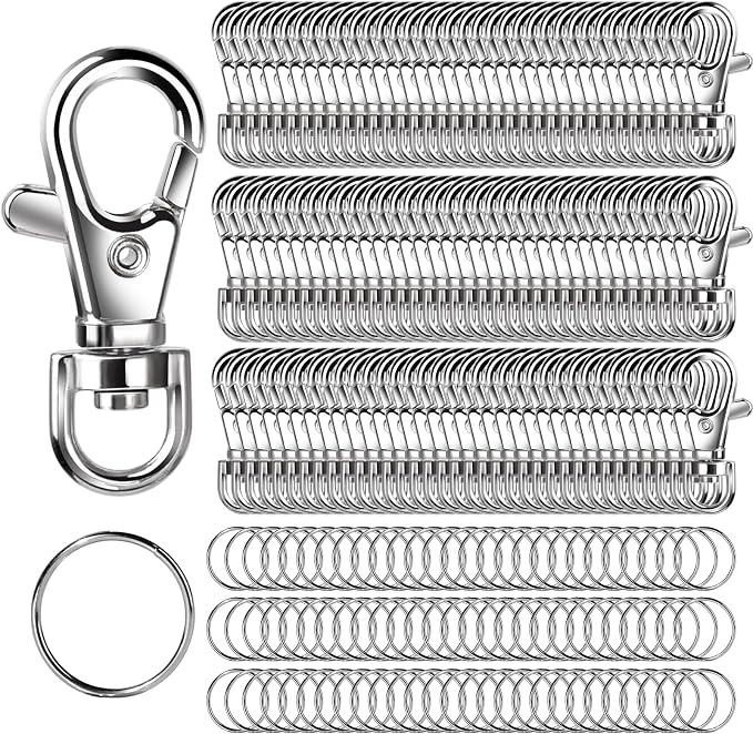 LEOBRO 240PCS Lobster Claw Clasps and Key Rings, Keychain Making Kit, by LEOBRO
