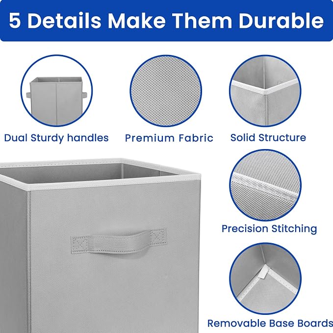 Criusia Storage Cubes, 11 Inch Cube Storage Bins - Image 6