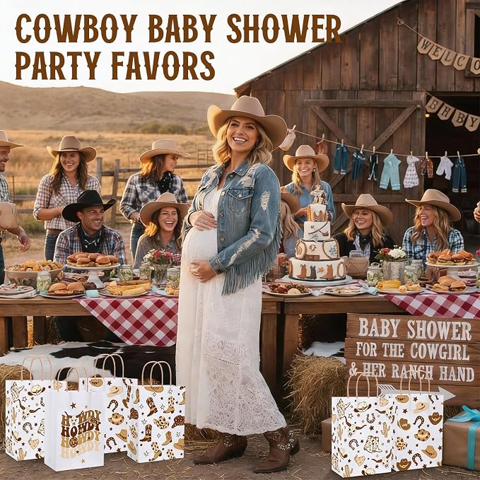 Gaillty 24 Pcs Cowboy Party Favor Bags Paper Western Gift Bags - Image 5