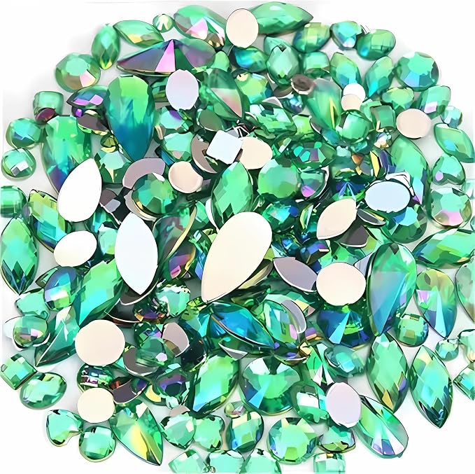 Mixed 1400pcs AB Colour Gems Jewels Flatback Rhinestones, Face Art Gem Jewel by Unknown